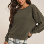 Z Supply NWT  reversible washed sweatshirt grape leaf green size small Photo 0