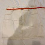 Le lis Frayed White Denim Skirt Photo 4