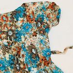 a.n.a Teal Blue floral sundress with roses  belt Photo 2