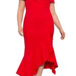 XScape Plus Ruffled Maxi Evening Dress in Red, Size 16W New w/Tag $279 Photo 9