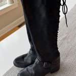 Sofft Black Leather Lace Up Tall Knee High Low Heel Riding Boots Size 7 Photo 12