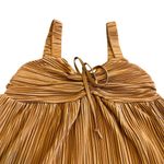 Kirious Copper Pleated Mini Dress Sleeveless Empire Waist Stretch Party Sz Small Gold Photo 2