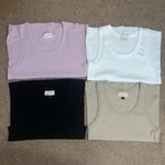 Universal Threads Universal Thread Bundle 90s Ribbed Stretch Tank Top Mauve White Brown Black L/XL Photo 9