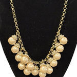 J.Crew  Faux Pearl and Rhinestone Gold Tone and Cream Necklace 1980’s Photo 0
