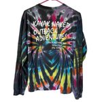 Anvil Retro Black Rainbow Tie Dye Long Sleeve Kayak Hippie Boho T Shirt Photo 1