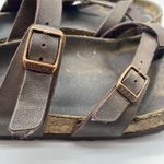 Birkenstock Dark Chocolate Brown Mayari Strappy Leather Cork Sandals Women 38.5 Photo 4