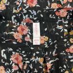 Xhilaration Floral Lace Up Sheer Top Blouse Black Size XS Photo 8