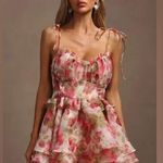 Strawberry babydoll mini dress bows corset straps ruffles matne bella barnett Red Size M Photo 9