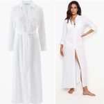 NWT Melissa Odabash Margot Long Sleeve Cover Up Cotton Gauze Dress Small $278 White Photo 4