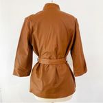 Just Female Anthropologie beautiful genuine lamb leather kimono style jacket NEW Tan Photo 3