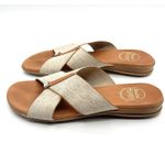 Andre Assous Taupe Elastic Band Nani Sandals/Flats/Slides Linen 8 Women’s Photo 1
