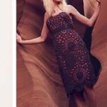 Anthropologie Floreat Sunrise and Midnight Gray Coral Pink Lace Overlay Dress 0 Photo 1