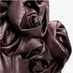 ZARA  VOLUMINOUS FLOWER MINI DRESS STRAPLESS SHIMMER SHINNY BROWN SIZE XS NEW Photo 12