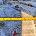 New Direction Womens 3XL Embroidered Buttons Girl Dancing Boat Denim Shirt Boho Blue Size 3X Photo 5