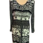 Vtg 80s mixed floral print layered dress Black Size M Photo 0