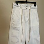 Hudson Jeans Hudson White Wide leg Cropped Jeans with Belt Photo 1