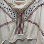 LF Native Rose Boho Tribal Embroidered Layered Blouse Tank Top White Size 10 Photo 2