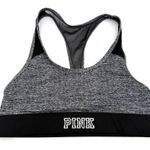 Victoria's Secret Pink Ultimate Unlined Grey Black Halter Sports Bra Size Medium Photo 0