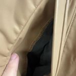 Open Edit  Size Large Tan Faux Leather Wide Leg Pants Pull On Minimalist Casual Photo 1