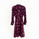 Nanette Lepore  Women's Size 2  Burgundy Floral Pintuck Button Down Shirt Dress‎ Photo 7