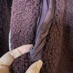 Athleta Women Maroon Snap Button Zip Pockets Sherpa Sweatshirt Jacket Size XS Photo 4