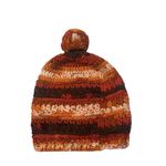 New Pom Pom Knitted Orange Pink & Red 3 Flower Women’s Beanie Warm Winter Hat Photo 2