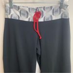 Lululemon Black Wide Leg Capri With White Pattern Waist Photo 3