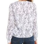 Ecru Women's The Lange Top Black White Floral Long Sleeve Blouse Medium Photo 2