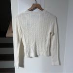 Maeve NWOT  Anthropologie Crew-Neck Fitted Cable-Knit Sweater in White Photo 4