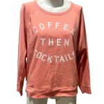 Grayson Threads Women's Coral Sweatshirt "Coffee Then Cocktails" Standard Size L Photo 7