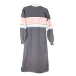 Lands' End Rugby Dress Size Medium Gray Cotton Midi Preppy Pockets Made in USA Photo 12