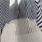Lauren Ralph Lauren Skirt SZ 14 100% Silk Nautical Coastal Stripe Tiered Ruffle Blue Photo 8