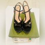 Gucci Black Leather Janaya Gg-studded open toe Platform Sandals EU 41 Photo 1