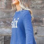 Wooden Ships NEW ski crew in aviator blue Blue and White Crew Neck Sweater s/m Photo 5