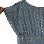 Mac Duggal  Size 6 Blue Beaded Empire Waist Column Midi Cocktail Dress 93649 NWT Photo 5