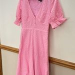 Lulus EUC Good to be Me Pink Eyelet Lace Midi Dress Size Small Retail $60 Photo 5