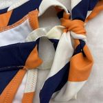 Victoria's Secret Victoria’s Secret bikini Bottom Striped Blue Orange Cream Side Tie Keyhole Med Photo 1