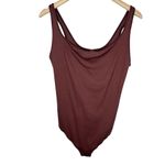 SKIMS  stretch cotton ribbed garnet brown tank top body suit size 3X Photo 1