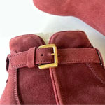 Diba Suede Sleek Bootie in Burgundy and Gold Size 7.5 New without box! Red Photo 2