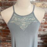 Zenana Outfitters Light Blue Lace Detail Long Sleeveless Top Size S Photo 1