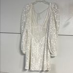 For Love & Lemons MAUREEN WHITE LACE MINI DRESS SMALL LONG SLEEVE BRIDAL Photo 6