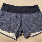 Lululemon Run Times Short 4” Size 4 Sashico Star Inkwell Ghost Blue Mid Rise Photo 0