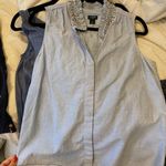 J.Crew Crystal Collar Sleeves Jean Shirt Photo 2