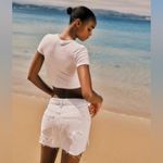 ZARA RIPPED TRF DENIM Jean MINI SKIRT White Size S NEW Photo 7