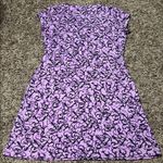 Athleta  Black and Purple Sleeveless V-Neck A-Line Mini Dress Photo 4