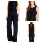 Trina Turk  Black Lace Sleeveless Wide Leg Flared Jumpsuit Size 4 Photo 1