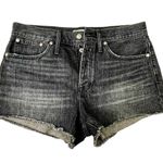Madewell NWOT Faded Black (Black Calverley Wash) Relaxed Denim Raw Hem Shorts 29 Photo 7