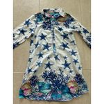 Antica Sartoria by Giacomo Cinque Womens S/M Cotton Starfish Swim Coverup Dress White Photo 2