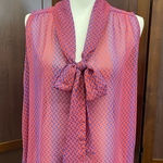 Paper Crane High Low Sheer Tie Front blouse Women’s L Photo 0