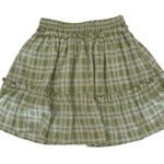 Hersy‎ Skirt Medium Green Plaid Flare Elastic Waist Y2K Retro Photo 0